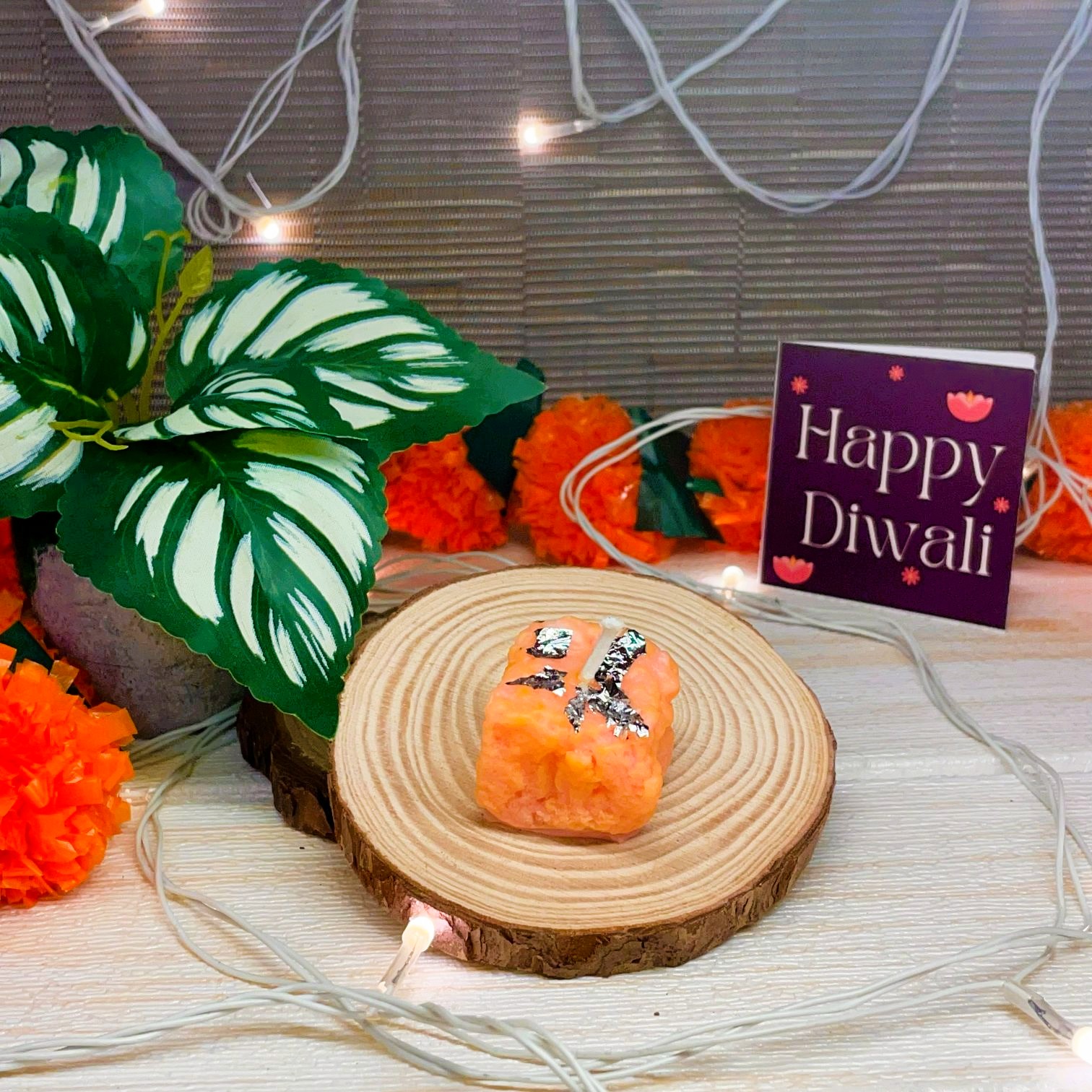 Barfi Candle - Handmade Soy Wax Mithai Candle by EKAA