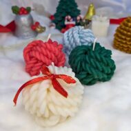 EKAA Candles' Christmas Yarn Ball Candles