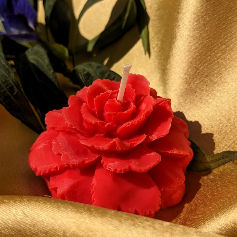 Romantic Blooming Rose Soy Candle Red