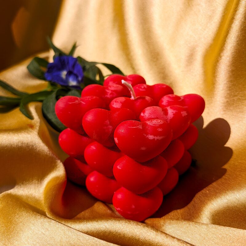 EKAA™ Heart Bubble Cube Soy Candle Red