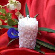 EKAA™ Rose Pillar Soy Candle White