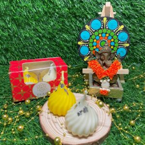 Handmade Soy Wax Modak Candles - Set of 2 Modak Candles by EKAA Candles