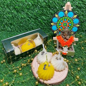 Handmade Soy Wax Modak Candles - Set of 3 Modak Candles by EKAA Candles