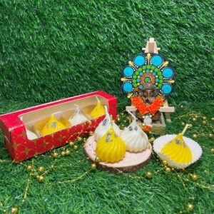 Handmade Soy Wax Modak Candles - Set of 4 Modak Candles by EKAA Candles