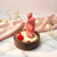 Garden of Us - Sculpted Couple & Roses Wooden Candle for Valentines Day 2