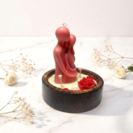 Garden of Us - Sculpted Couple & Roses Wooden Candle for Valentines Day 3