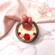 Garden of Us - Sculpted Couple & Roses Wooden Candle for Valentines Day 4