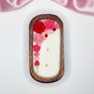 Luxury 3-Wick Floral Wooden Bowl for Valentines Day by EKAA 2