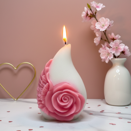 The Fluttering Rose, a rose sculptural candle by EKAA