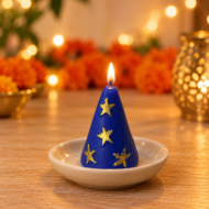 Blue Anar candle in Diwali glow by EKAA