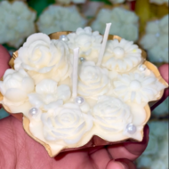 Making of the Chandni Off-White Floral Urli Candle